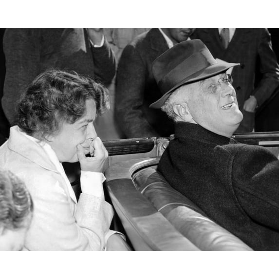 President Franklin And Eleanor Roosevelt During An Informal Press Conference At Warms Springs History