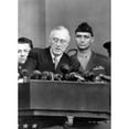 thumbnail image 1 of President Franklin Roosevelt Delivers His Fourth Inaugural Address From The South Portico Of The White House. At Right, 1 of 2