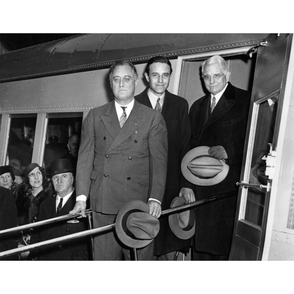 President Franklin Roosevelt Inspects The New Union Pacific Streamliners. He Is With Averill Harriman History