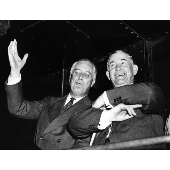 President Franklin Roosevelt With Senate Majority Leader Alben Barkley During The 1938 Mid-Term Elections. Fdr Had Just Delivered One Of Fdr'S 'Purge' Speeches Against One Of Several Powerful