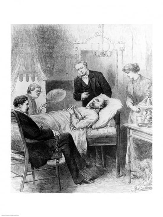 President Garfield Lying Wounded in his Room at the White House Washingto Canvas Art -  (24 x 36)
