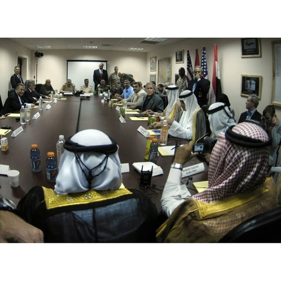 President George W. Bush Meets With Sheiks And Tribal Leaders From The Iraq'S Al Anbar Province. He Spoke Of Civil And