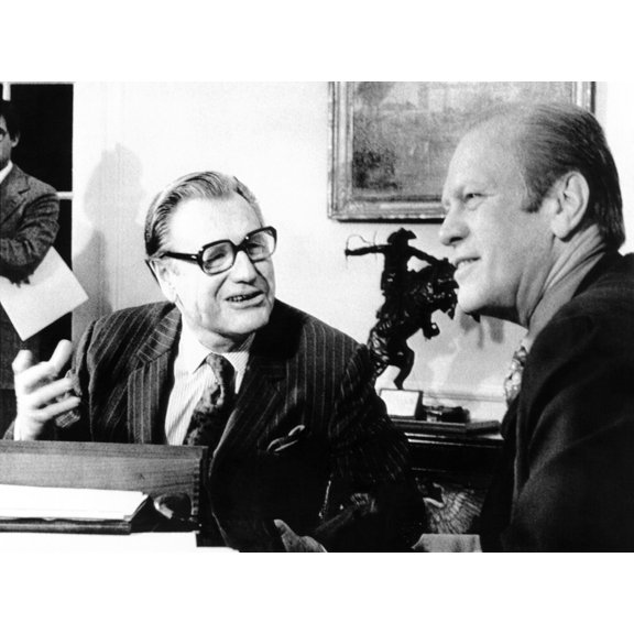 President Gerald Ford Meets With Newly Installed Vice President Nelson Rockefeller. He Was The Second Person Appointed Vp Under The 25Th Amendment. Ford Was The First. Dec. 21 History (36 x 24)