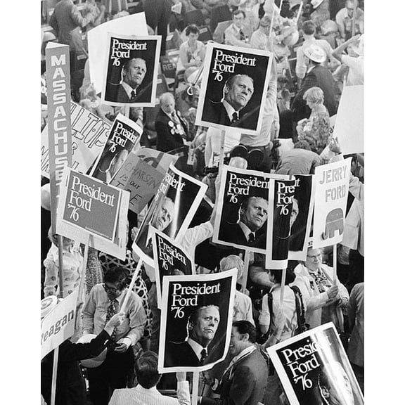 President Gerald Ford Republican Convention - 20x30 Inch Glossy Laminated Poster - Stunning Detail and Bold Colors