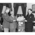 thumbnail image 1 of President Harry Truman Accepts A Turkey From Senator Olin Johnston Of South Carolina. L-R Colonel Lewis Jackson History, 1 of 1