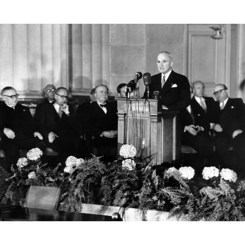 President Harry Truman At Signing Of The North Atlantic Treaty That ...