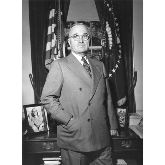 President Harry Truman At The White House Office History (24 x 36)