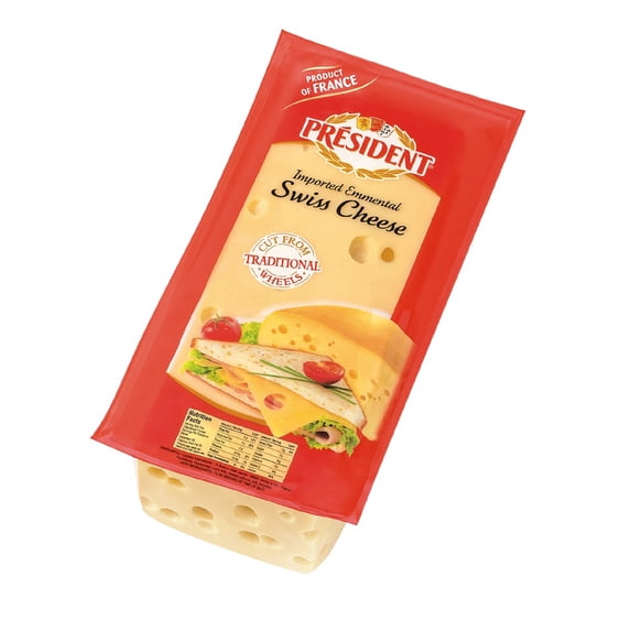 President Imported Emmental Swiss Cheese, Deli Sliced (Refrigerated)