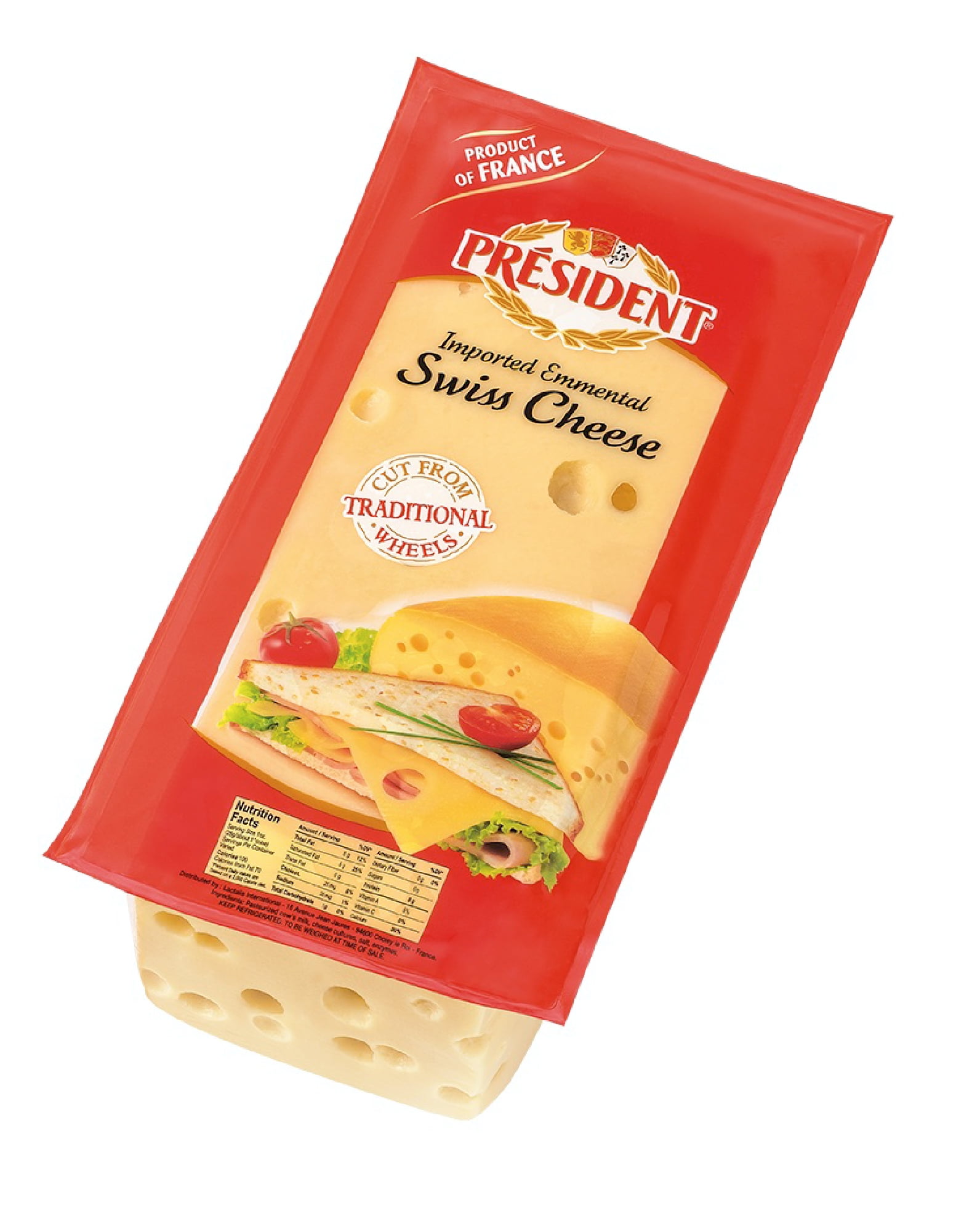 President Imported Emmental Swiss Cheese, Deli Sliced