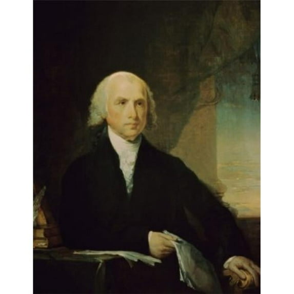 President James Madison Gilbert Stuart 1755-1828 American Poster Print - 18 x 24 in.