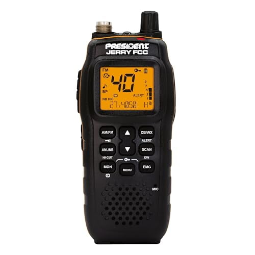 President Jerry FCC AM/FM Portable Radio with Vehicle Charging – Black