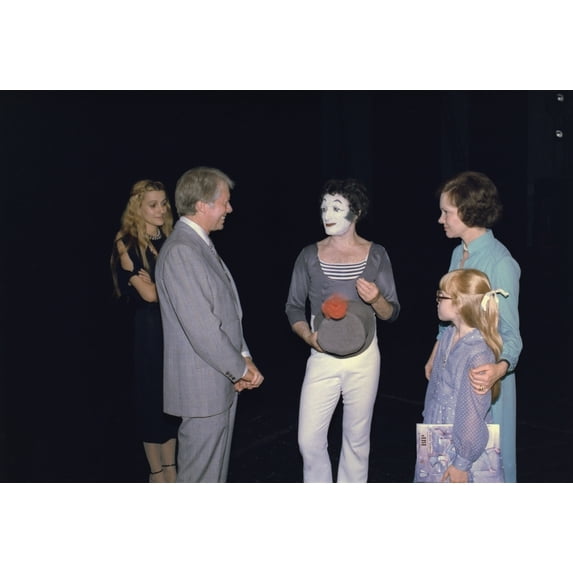 President Jimmy Carter Rosalynn Carter And Amy Carter With French Mime Marcel Marceau. June 16 1977. History