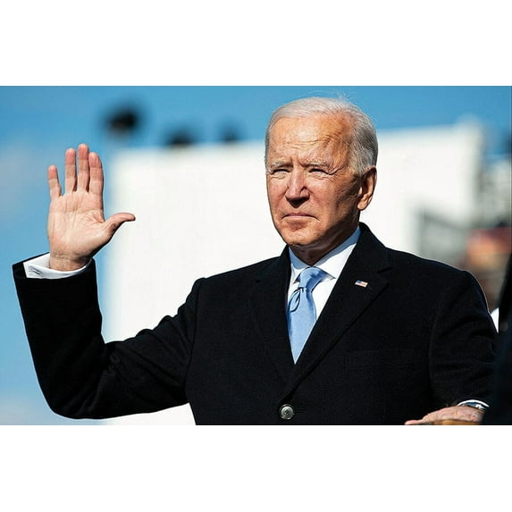 President Joe Biden Takes Oath of Office - 24x36 Inch Glossy Laminated Poster - Stunning Detail and Bold Colors
