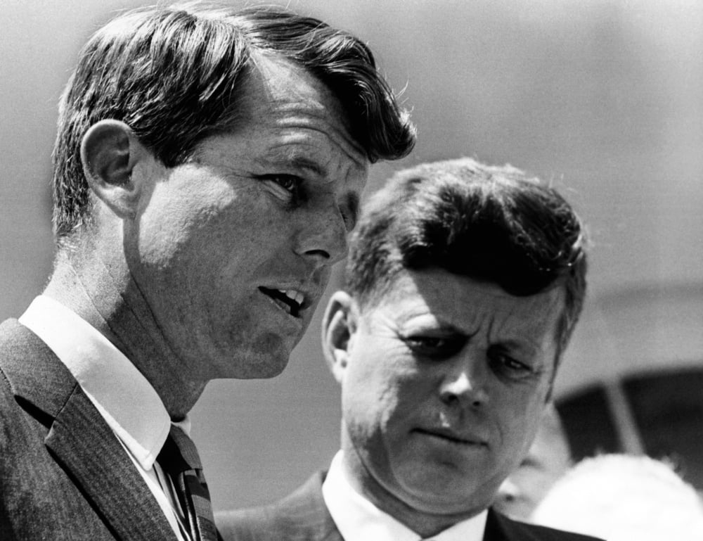 President John Kennedy And Attorney General Robert Kennedy During Ceremonies Honoring The Bravery Of Young African