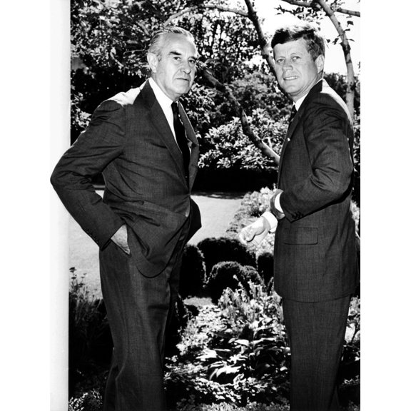 President John Kennedy And Averill Harriman Outside The President���S West Wing Office. July 18 History