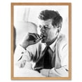 thumbnail image 1 of President John Kennedy Smoking Cigar JFK Vintage Black and White Photograph Art Print Framed Poster Wall Decor 12x16 inch, 1 of 4