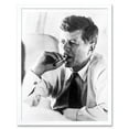 thumbnail image 1 of President John Kennedy Smoking Cigar JFK Vintage Black and White Photograph Art Print Framed Poster Wall Decor 12x16 inch, 1 of 4