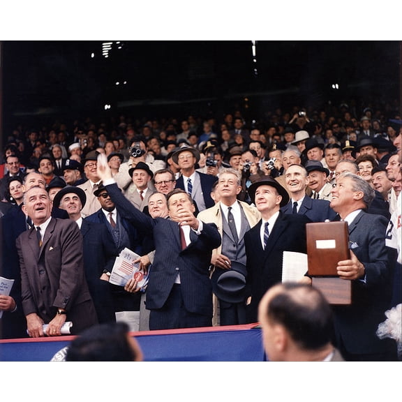 President Kennedy Opening Day 1961 Baseball - Style A - 20x30 Inch Glossy Laminated Poster - Stunning Detail and Bold Colors