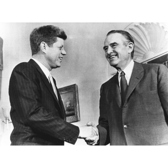 President Kennedy Welcomes Ambassador Averill Harriman On His Return From An 8 Nation History