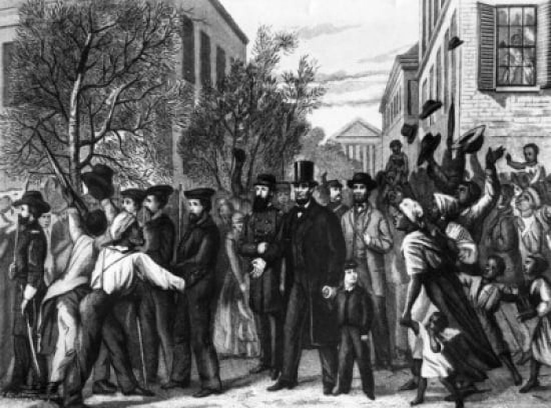 President Lincoln entering Richmond Virginia after its Surrender April 3 1865 Canvas Art - (18 x 24)