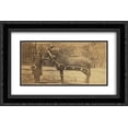 thumbnail image 1 of President Lincoln's horse, Old Robin 24x20 Double Matted Black Ornate Framed Art Print, 1 of 2