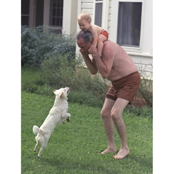 President Lyndon Johnson And Grandson History (24 x 36)