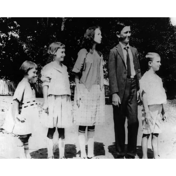 President Lyndon Johnson In An Old Family Photo With His Siblings. L-R Lucia History (36 x 24)