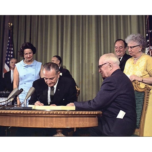 President Lyndon Johnson Medicare Bill - 24x36 Inch Laminated Poster - Stunning Detail and Bold Colors