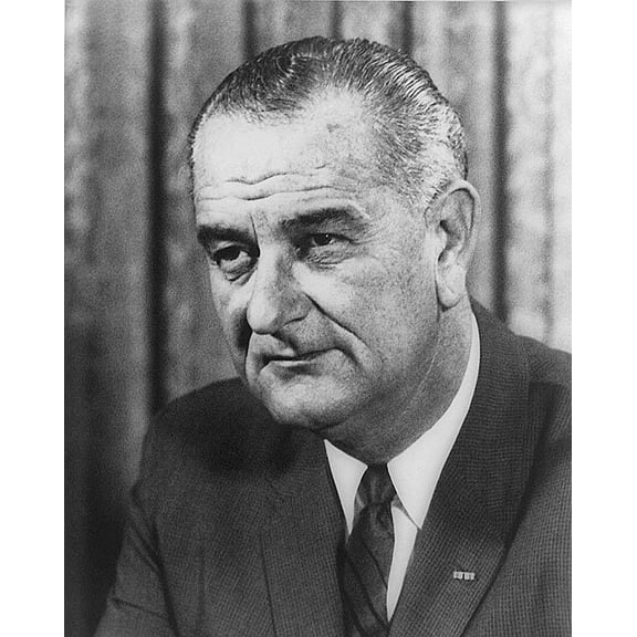 President Lyndon Johnson Official Portrait - Style A - 24x36 Inch Laminated Poster - Stunning Detail and Bold Colors