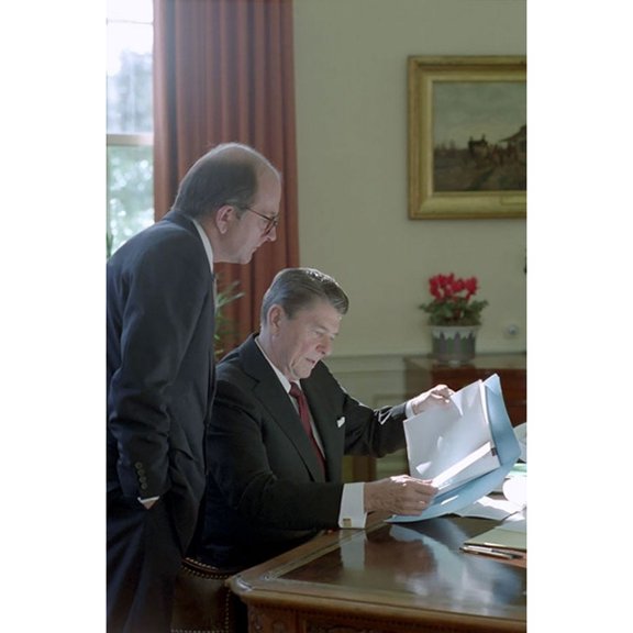 President Meeting With Michael Deaver In Oval Office. Jan. 27 1984. 7 1984. 7 1984. 7 1984. 7 1984. History