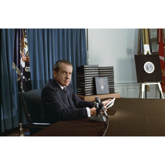 President Nixon Before His Televised Address About Releasing The Transcripts Of White House Tapes. May 1 History (