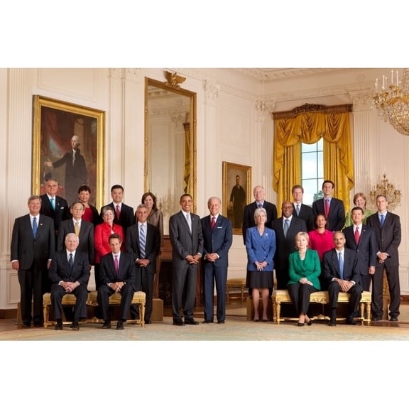 President Obama And Vp Biden Pose With The Full Cabinet For An Official Photo In The East Room Of The White House. Sept.