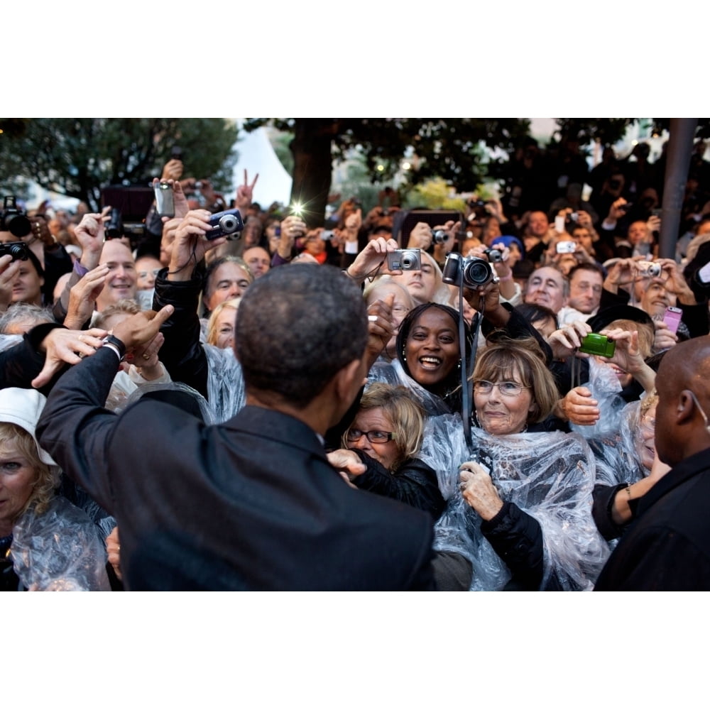 President Obama Greets People Following A Ceremony To Honor The French And American Alliance. The French Waited In The