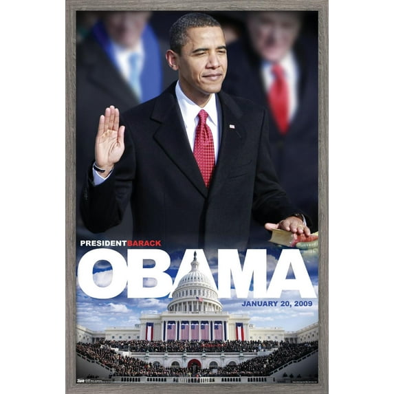 President Obama - Inauguration Wall Poster, 14.725" x 22.375", Framed