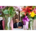 thumbnail image 1 of President Obama Signs A Condolence Book For Japan'S Tsunami Victims At The Japanese Embassy. Standing At Left Is, 1 of 1