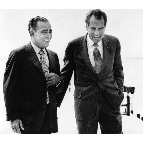 President Richard Nixon And His Friend Charles 'Bebe' Rebozo (Left). Key Biscayne History (36 x 24)