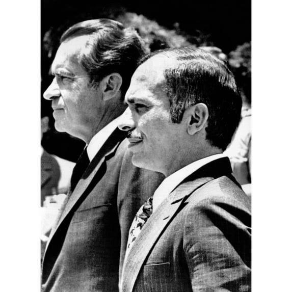 President Richard Nixon And King Hussein Of Jordan. They Met At The Zahran Palace On June 18 History