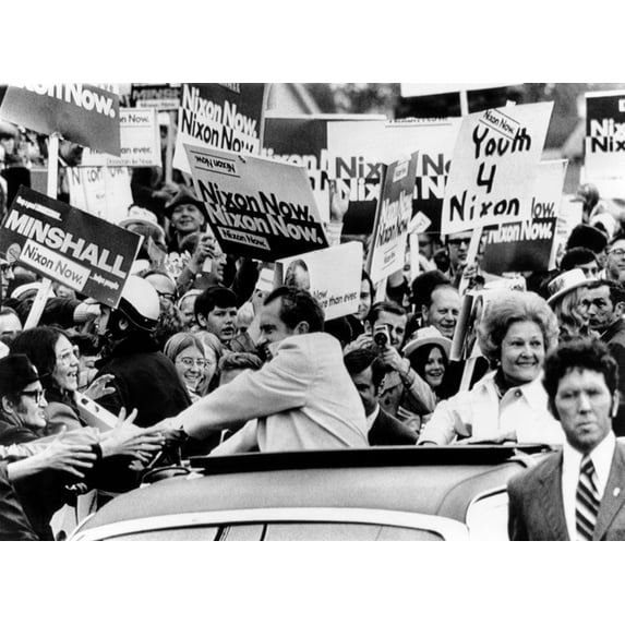 President Richard Nixon Shakes Hands With Bystanders On His 80-Mile Motorcade Campaign Swing Through Northeast Ohio.