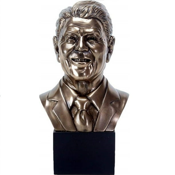 President Ronald Reagan Head Bust Bronze Look Statue Figurine 40th US ...