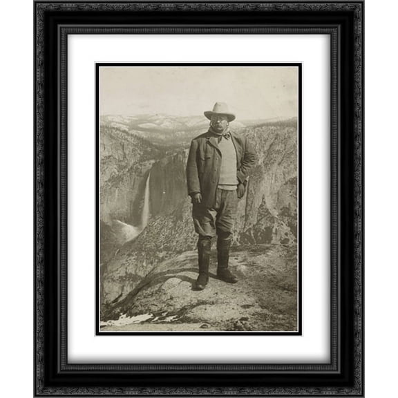 President Roosevelt's choicest recreation - amid nature's rugged grandeur on Glacier Point, Yosemite 18x24 Double Matted Black Ornate Framed Art Print