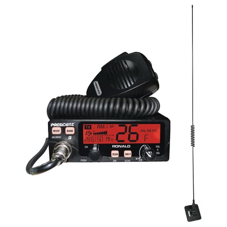 President TXUS500 Ronald 10 Meter Radio & Tram 1198 Glass Mount Cb