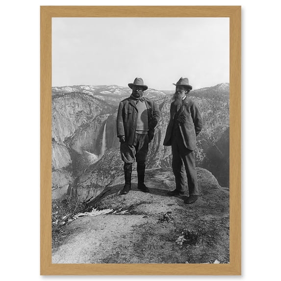 President Teddy Roosevelt John Muir Yosemite 1906 Photo A4 Artwork Framed Wall Art Print