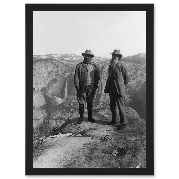 President Teddy Roosevelt John Muir Yosemite 1906 Photo A4 Artwork Framed Wall Art Print
