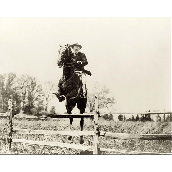 President Theodore Roosevelt on Horseback - 20x30 Inch Laminated Poster - Stunning Detail and Bold Colors
