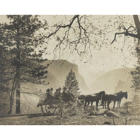 President Theodore Roosevelts Party In A Horse Drawn Carriage At Inspiration Point History (24 x 18)
