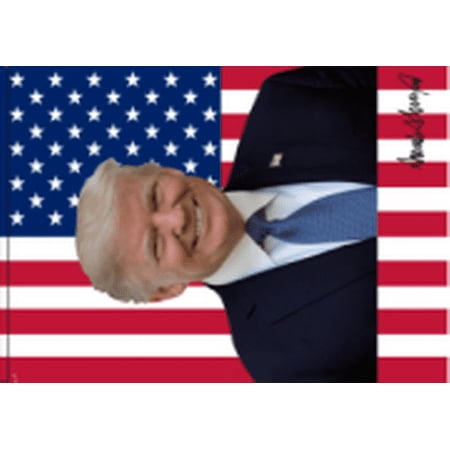 President Trump Portrait With Sleeve 3'X5' Flag Rough Tex® 100D