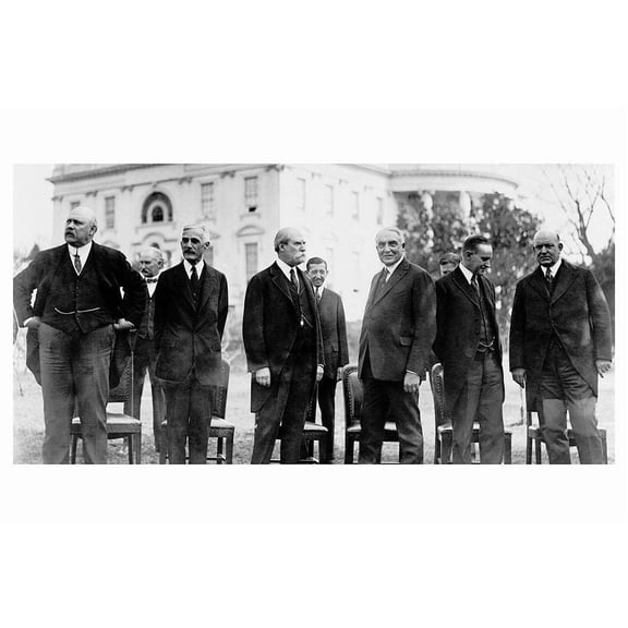 President Warren G. Harding W/ Cabinet - 12x18 Inch Laminated Poster - Stunning Detail and Bold Colors