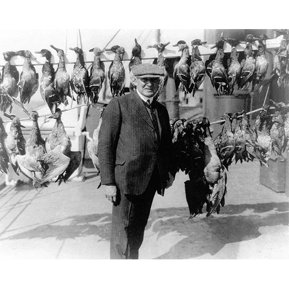 President Warren G. Harding Wild Game Hunt - 12x18 Inch Laminated Poster - Stunning Detail and Bold Colors