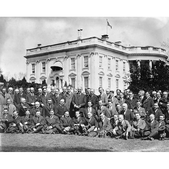 President Warren G. Harding at White House - 20x30 Inch Glossy Laminated Poster - Stunning Detail and Bold Colors
