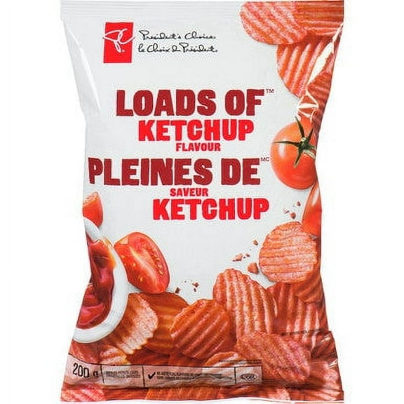 President's Choice Loads of Ketchup Chips (200g/7.1 oz Bag)
